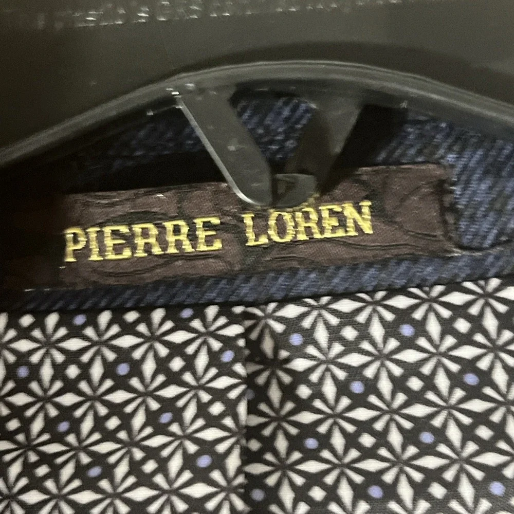 NWT Pierre Loren Navy Houndstooth Sport Coat Blazer 46L‎